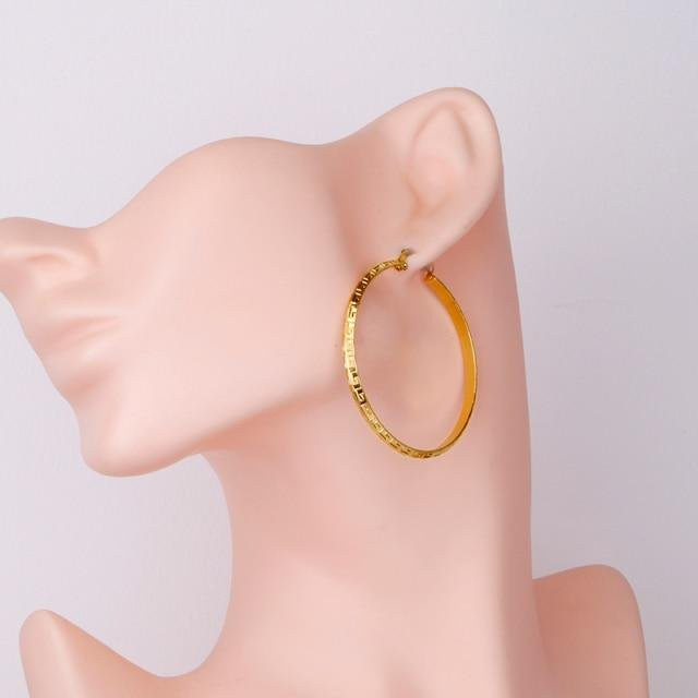 YIRAN Jewelry Hoop Ohrring, Edelstahl, Gold, Damen - Bild 1