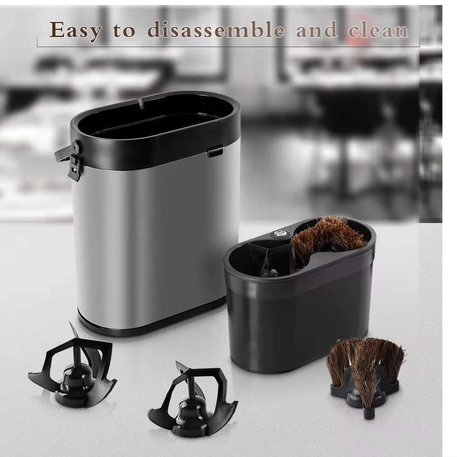 CAFEMASY Automatischer elektrischer Kaffee-Portafilter-Reiniger aus Edelstahl in Silber für 58mm Siebträger und Pulverbehälter - Bild 3