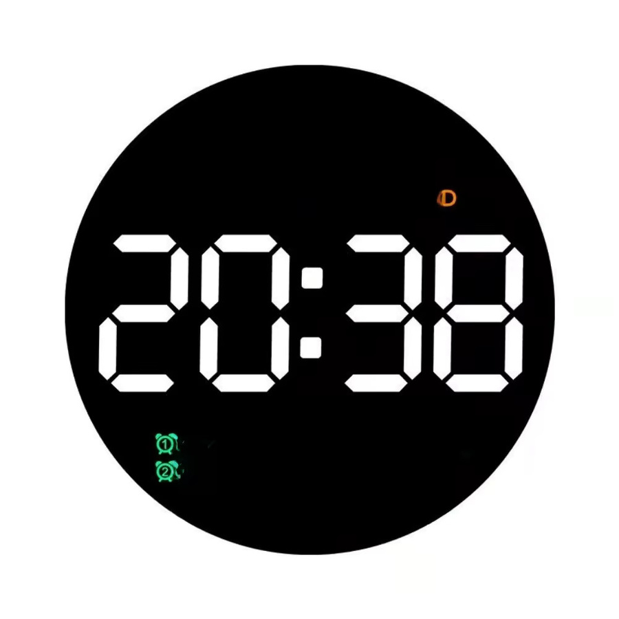 HiMISS LED-Wanduhr mit Fernbedienung und automatischer Dimmung, digitaler Wecker in Schwarz für Zuhause und Büro - Bild 4
