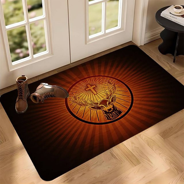 Jägermeister Fußmatte Rechteckig Anti-Rutsch aus Polyester in Braun B/B: 80 x 120 cm - Bild 1