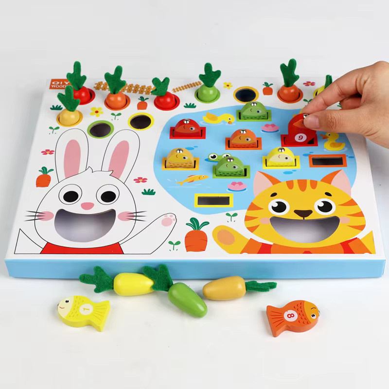 Dusan Wood Montessori Angelspielzeug aus Holz für Kinder mit Rettich-Zieh- und Fütterungsspiel in Bunt/Mehrfarbig - Bild 2