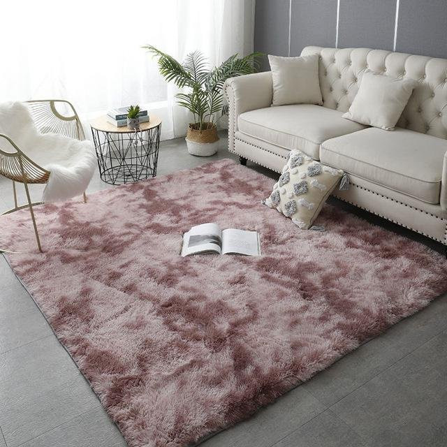 Yiran Furniture Flauschteppich in Pink, weicher Skandinavien-Stil aus Polyester, rutschfest, B/T: 60 x 40 cm - Bild 1