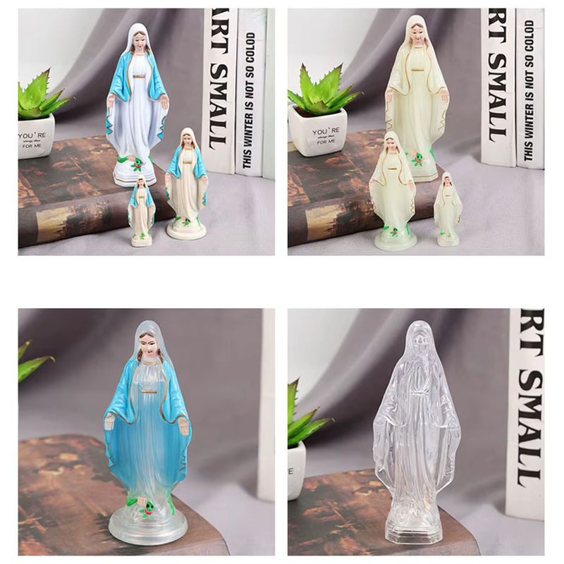 Handgemachte Madonna Statue aus Keramik, dekorative Jungfrau Maria Figur in Mehrfarbig, Höhe: 6,5 cm bis 15 cm - Bild 2