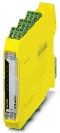 Sicherheitsrelais Phoenix Contact PSR-MC42-2NO-1DO-24DC-SC, Farbe: Gelb, Betriebsspannung: 24 V/DC, B/H/T: 17,5 x 112,2 x 114,5 mm - Bild 1