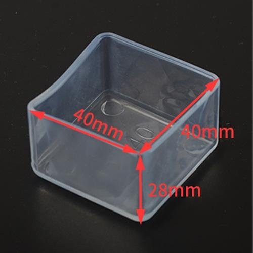 4-teilige rutschfeste Gummi-Stuhlbeinkappen von xiaolang in Transparent als Bodenschutz und Staubschutzsocken für Möbelfüße Square, Breite: 4 x 4 cm - Bild 1