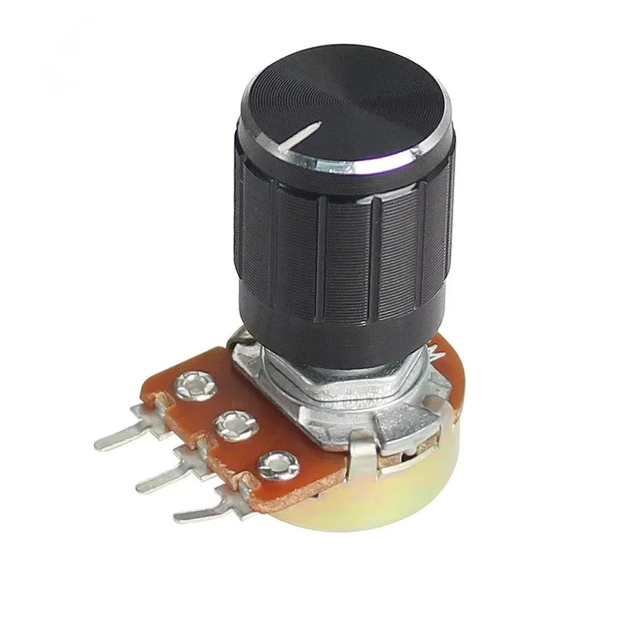 YTDMEN 5er Set WH148 Lineare Potentiometer mit schwarzen Aluminium-Legierung Knopfkappen, 15mm, verschiedene Widerstände (1K bis 1M) - Bild 2