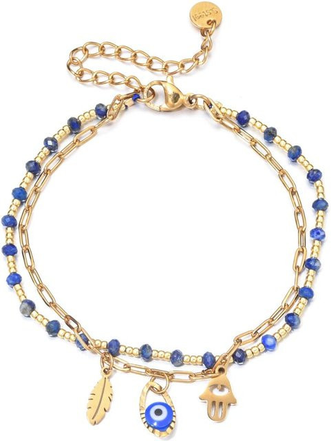 ZMZY Armband Edelstahl, Gold, Naturstein, Kristall, Unisex - Bild 1