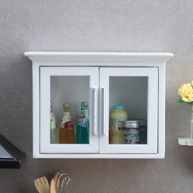 Sommer6 Miniatur Wandschrank Regalmodell für Puppenhaus im Maßstab 1:12, Farbe: Weiß - Bild 1