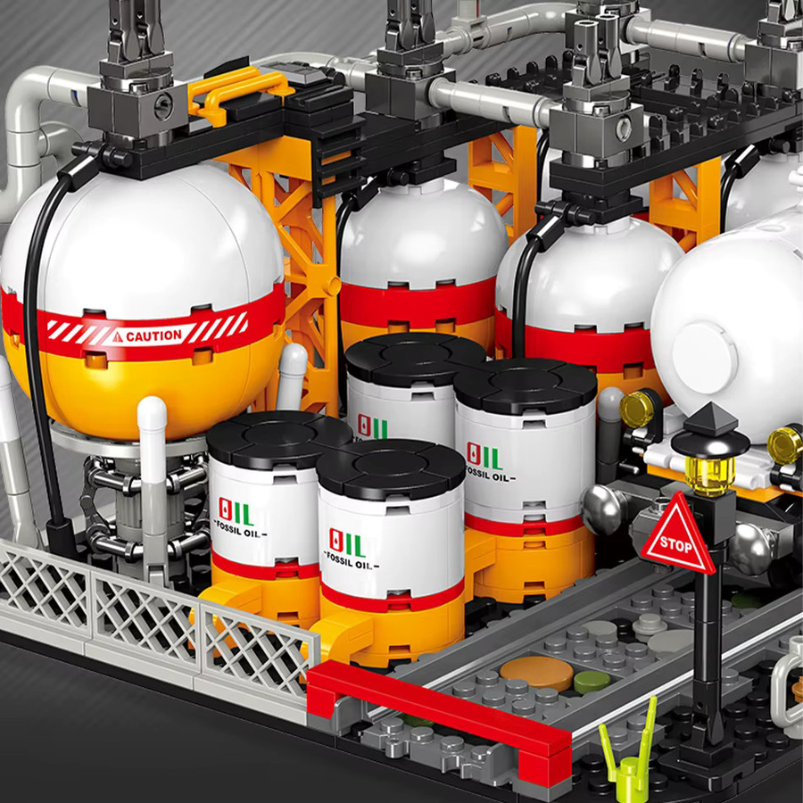 BXA 3-in-1 Öl-Raffinerie und Transportanlage Baubausteine Set für Kinder, Mehrfarbig - Bild 6