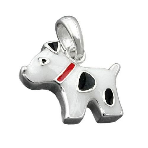 SIGO Anhänger Hund, schwarz gefleckt, 925 Silber - Bild 1