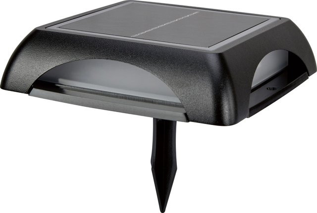 Eckige LED Solar-Bodenleuchte in Schwarz mit Dämmerungssensor für Garten und Terrasse, B/T/H: 14 x 14 x 3,4 cm - Bild 1