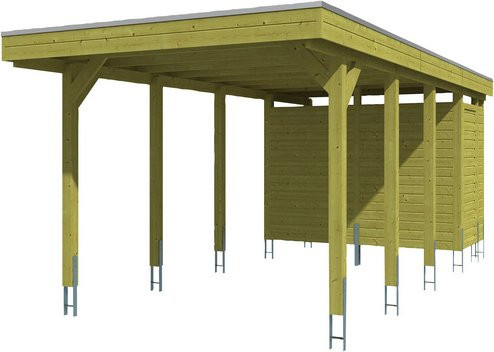 SKANHOLZ Carport Friesland Set 2, braun, B/T: 314 x 708 cm, Firsthöhe: 241 cm, imprägniert - Bild 1