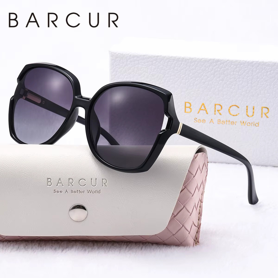 BARCUR Sonnenbrille Schmetterling, Damen, Vollrand, Oval, Weiß, polarisiert - Bild 2