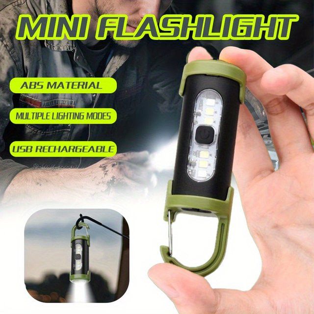 NEWBIRTH EDC-LED-Taschenlampe als Schlüsselanhänger, wiederaufladbar und wasserdicht für Camping und Wandern - Bild 1