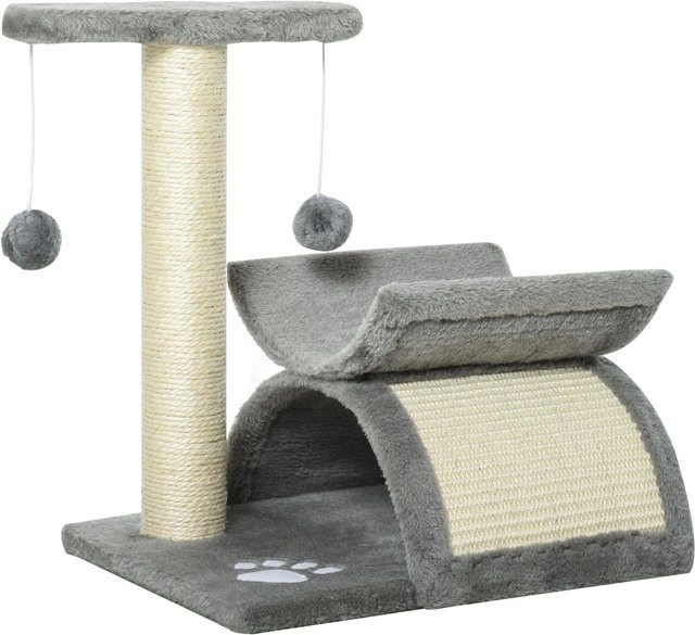 PawHut Kratzbaum für Katzen in Hellgrau mit integriertem Spielzeug, B/T/H: 40 x 30 x 43 cm - Bild 1