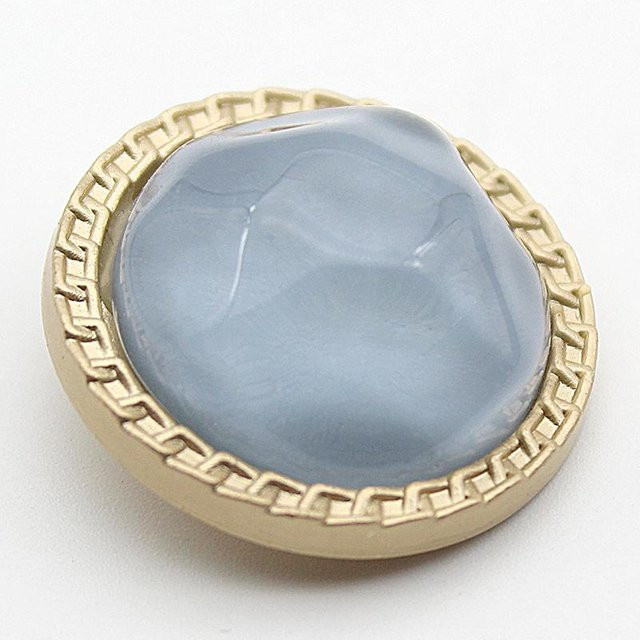 10 Stück Dummer-home Edelsteinknöpfe in Gelee-Farbe Blau aus Metall, 21mm Kleidungszubehör - Bild 1