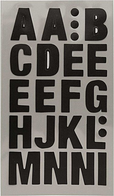 Rico Design Paper Poetry Office Sticker Buchstaben in Schwarz, 4 Bogen - Bild 1