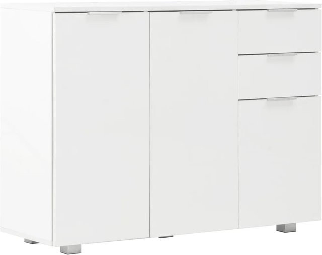vidaXL Sideboard Hochglanz-Weiß aus Holzwerkstoff, B/T/H: 107 x 35 x 80,5 cm - Bild 1