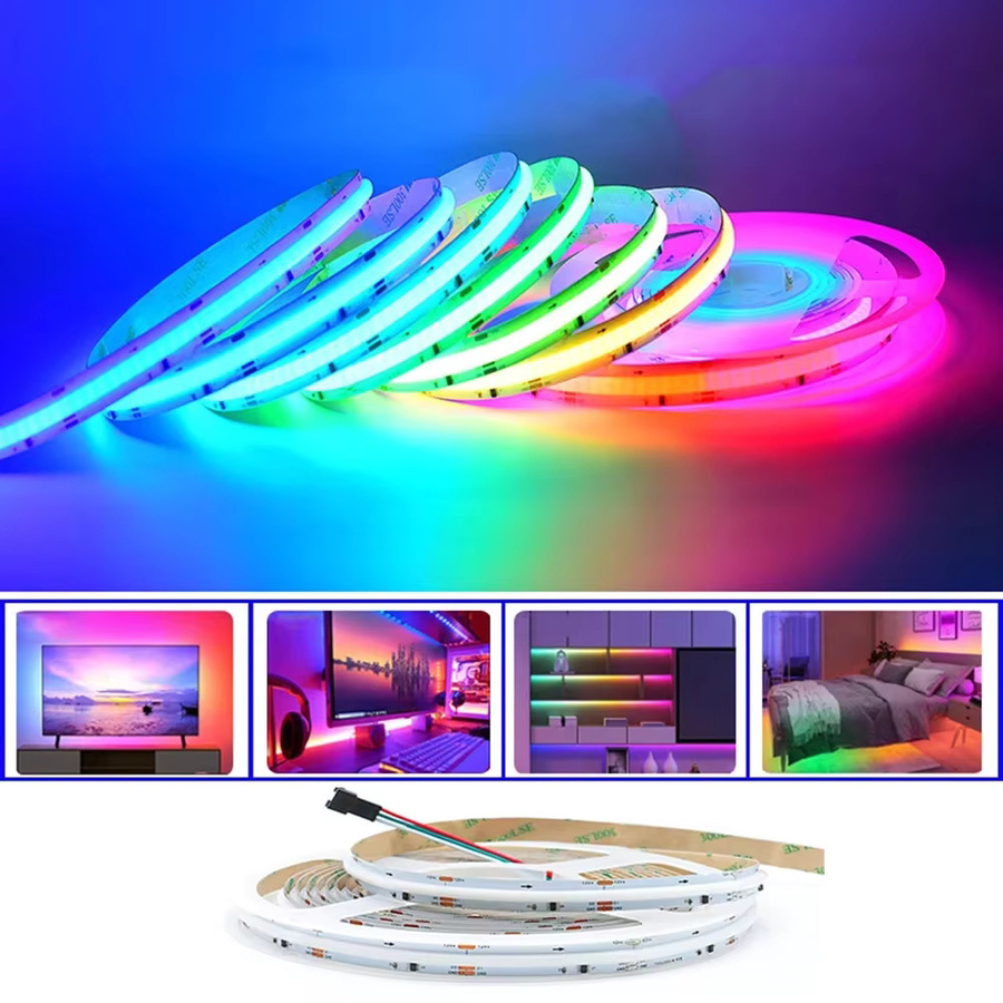 KLA-FCOB Adressierbarer RGBIC COB LED-Streifen mit Tuya WiFi-Steuerung, Multicolour Pixel-LED-Band für deine Raumdekoration, 12V - Bild 4