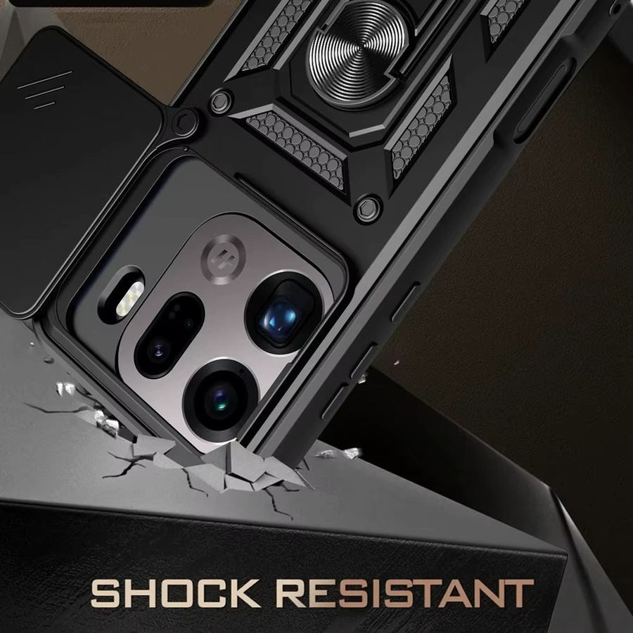 Stoßfeste Panzerhülle für OPPO Find X9 Pro und X9 mit magnetischem Ring und Objektivschutz in Schwarz - Bild 5