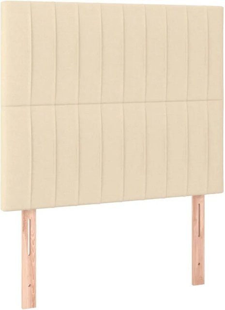 vidaXL LED Kopfteil in Beige mit USB-Ladeanschluss und integrierter Beleuchtung, Breite: 90 cm, Tiefe: 5 cm, Höhe: 118-128 cm - Bild 1