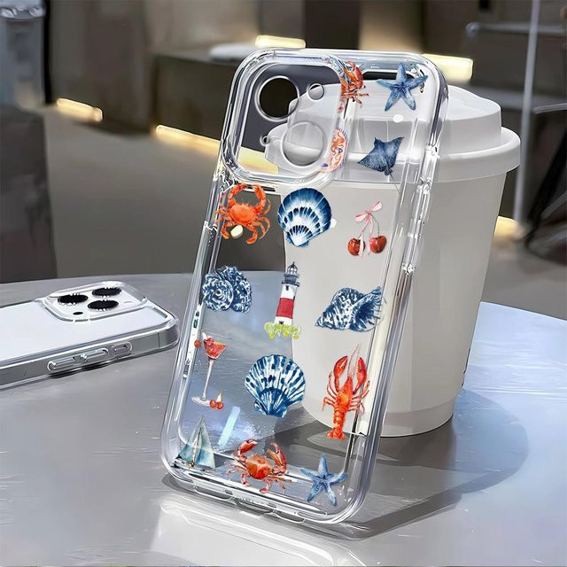 Stoßfeste Handyhülle mit süßem Schildkröten-Design für Apple iPhone Modelle, transparent - Bild 1