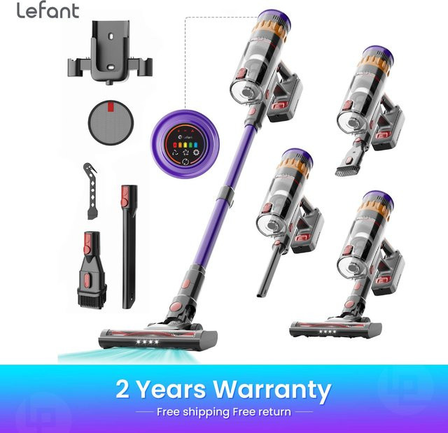 Lefant V1 Akku-Handstaubsauger mit 40kPa Saugkraft, Touchscreen und Zubehör für Tierhaare, Teppiche und Hartböden, Mehrfarbig - Bild 1