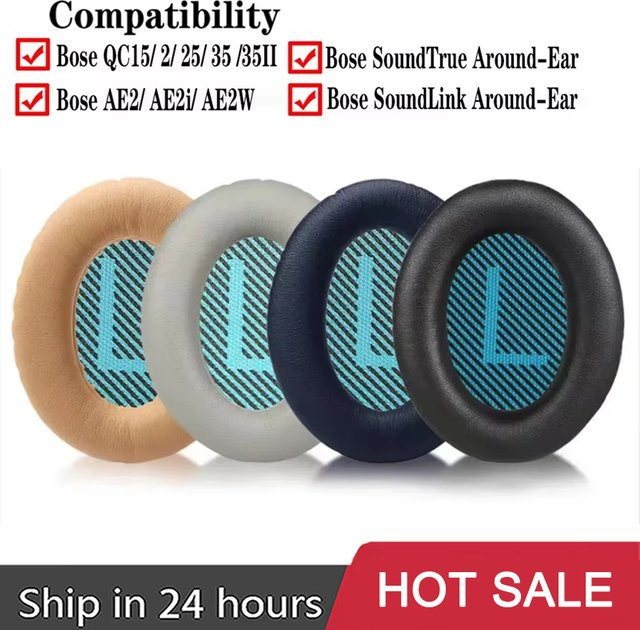 Ersatz-Ohrpolster für Bose QuietComfort QC2, QC15, QC25, QC35 AE2, 2W, 2i Kopfhörer Zubehör zur Reparatur - Bild 1