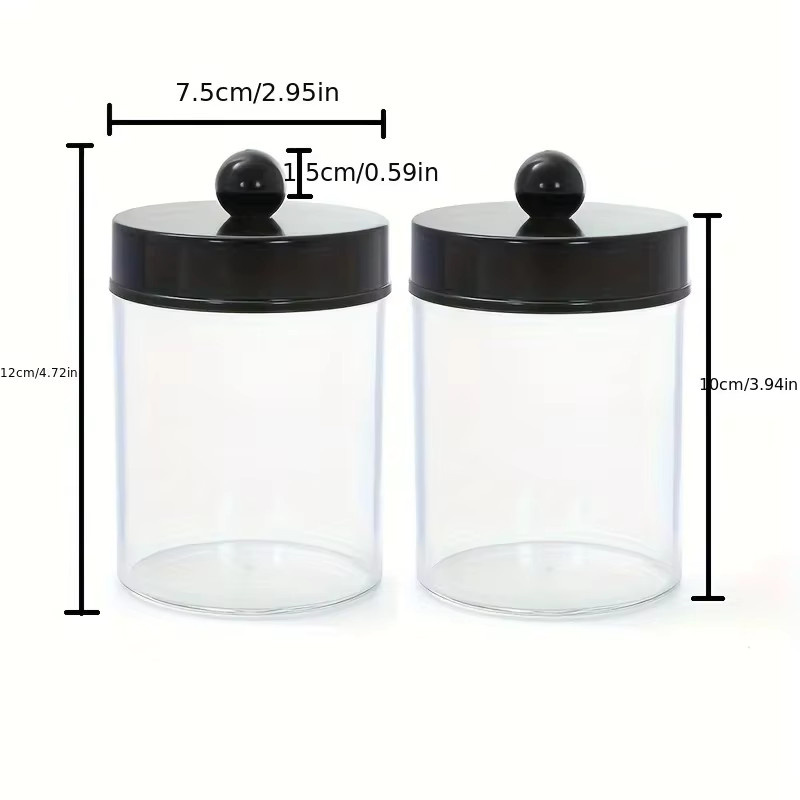 Kosmetik Organizer aus Acryl mit Deckel für Baumwollpads in Transparent und Gold, B/T/H: 12,0 x 7,5 x 2,0 cm - Bild 3