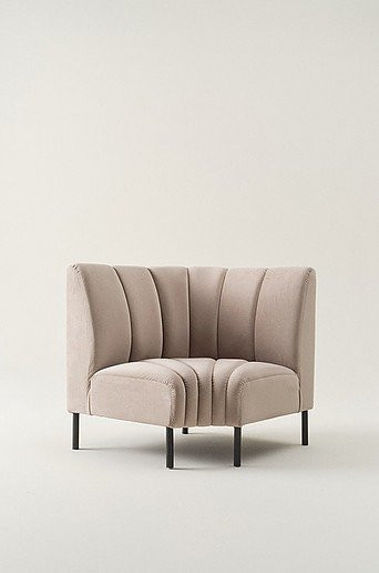SANTOS Küchenbank Eckmodul von Jotex in Beige und Schwarz mit Polsterrahmen und Kiefernholz - Bild 1