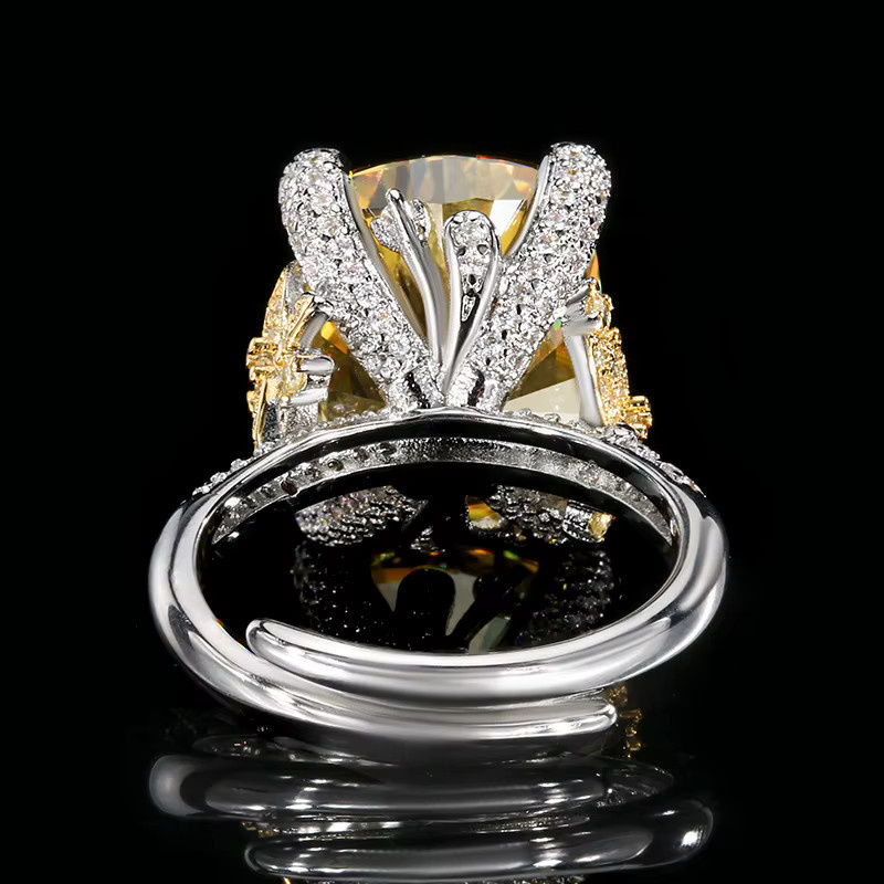KQDANCE Ring, Diamant, Zirkonia, Vintage - Bild 2