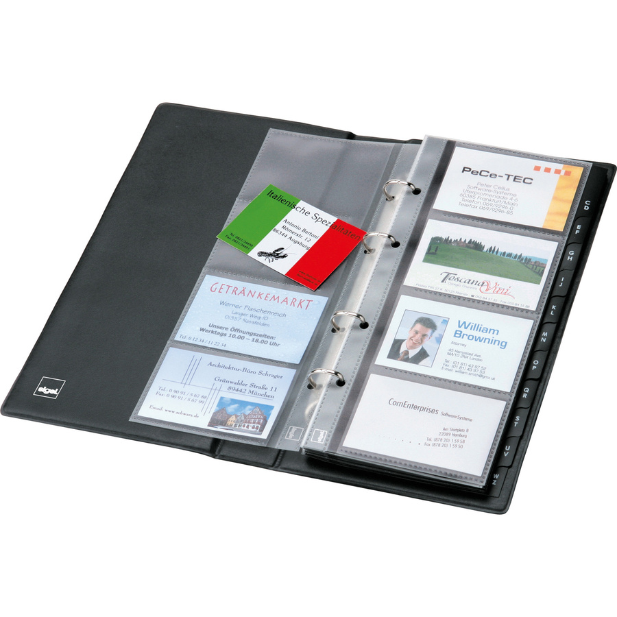Sigel VZ300 Visitenkartenringbuch aus Kunststoff in Schwarz Matt, B: 14,7 cm, H: 26,5 cm, T: 4,4 cm - Bild 2
