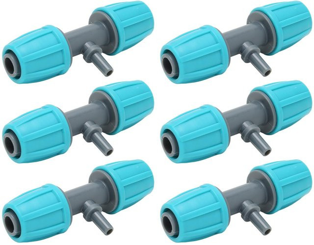 10er Set mfySpace Bewässerungsrohr Reduzier-T-Stück mit Widerhaken 16mm auf 4/7mm in Grau - Bild 1