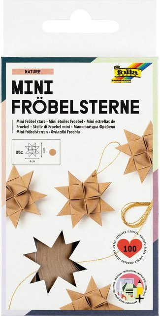 Folia Mini-Fröbelsterne aus Papier in Natur und Elfenbein - Bild 1