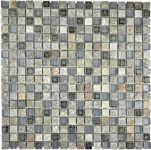 HuH Mosaik Mosaikfliese Mystic Wandbelag in Grau mit Steinoptik, B/H: 30 x 30 cm - Bild 1