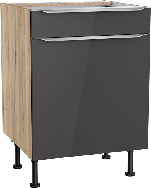 Optifit Küchen-Unterschrank Linus984 in Anthrazit-Wildeiche, B/T/H: 60 x 58,4 x 87 cm - Bild 1