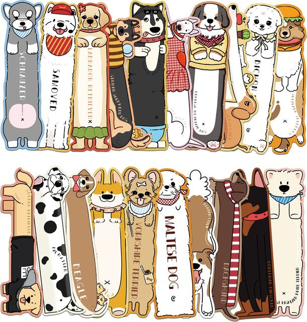 30 Stück Hund Thema Lesezeichen aus Papier in Multicolour für Schüler und Studenten als kreative Geschenke und Dekoration - Bild 1