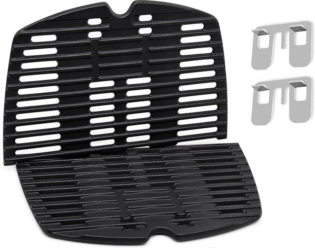 Weber Gusseisen-Grillplatten-Set für elektrische Q100, Q1000 und Q1200 Modelle in Schwarz - Bild 1