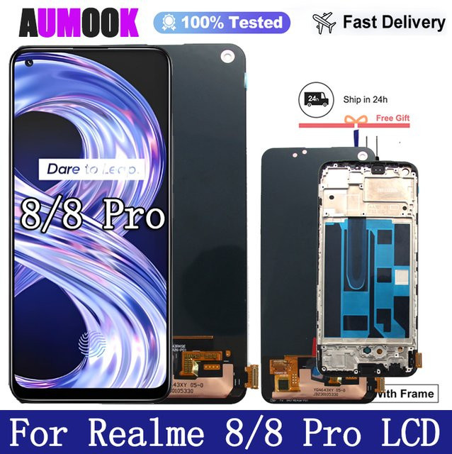 Realme 8 4G RMX3085 AMOLED Display Ersatz mit Touchscreen Digitizer in Schwarz - Bild 1