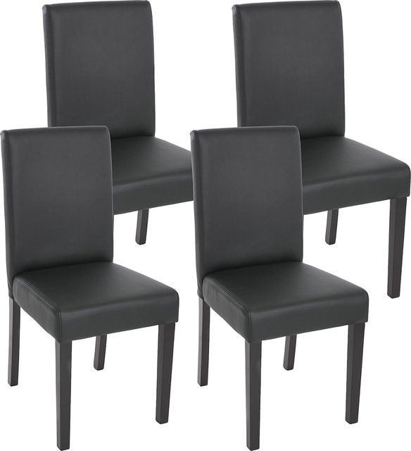 MCW Esszimmerstuhl Littau 4er-Set aus Kunstleder in Schwarz Matt mit Hartholzbeinen - Bild 1