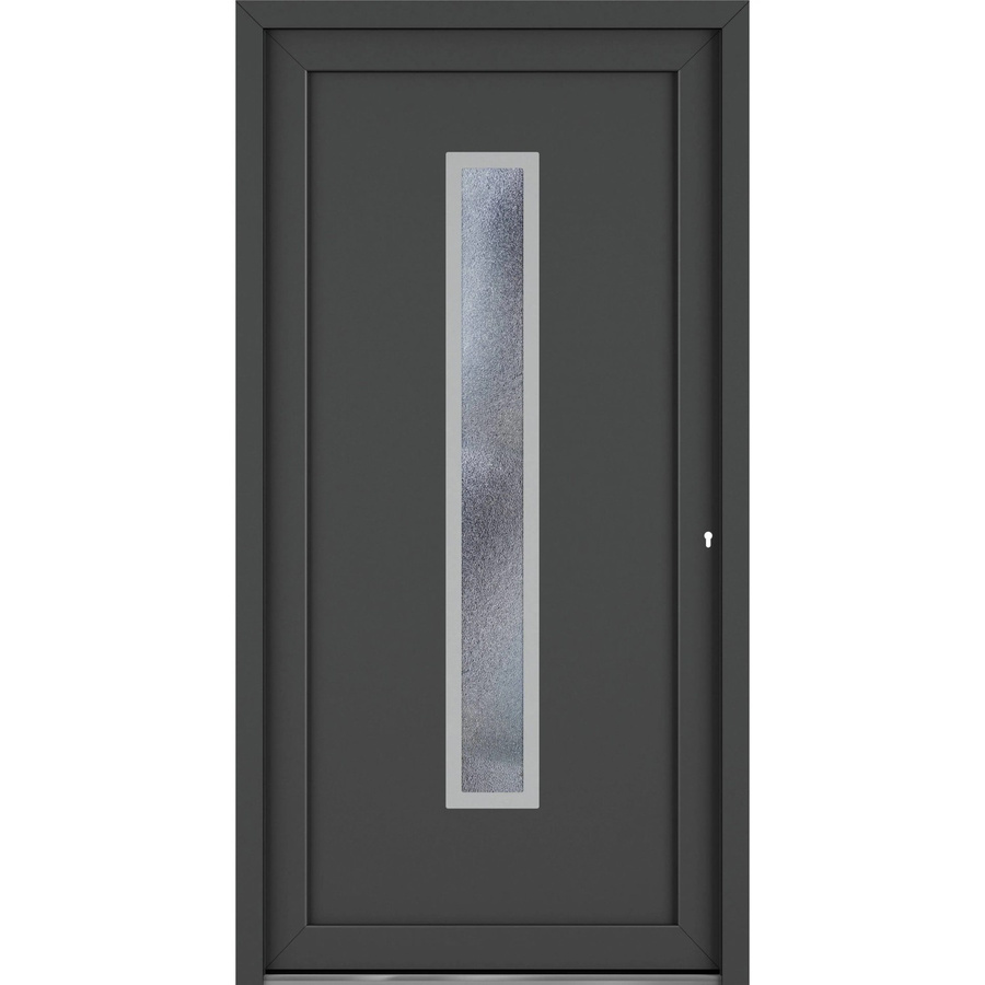 Roro Haustür OKE 1105 Modern mit Glaseinsatz aus Kunststoff und Stahl in Weiß-Anthrazit, B: 100 cm, H: 210 cm, DIN Rechts - Bild 2