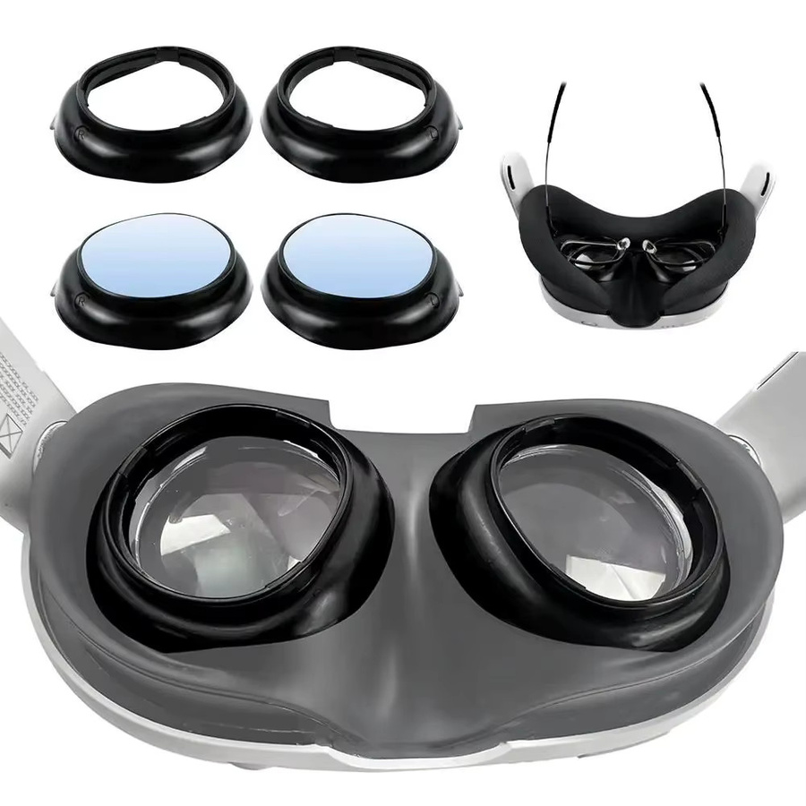 VODOOL Anti-Blau-Linse Objektivschutz Rahmen für Meta Quest 3, Anti-Kratz Linseneinsatz für VR-Brille, Schwarz - Bild 4