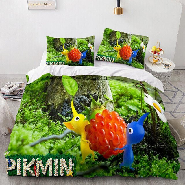 Allbestart Pikmin Bettwäscheset mit Motiv Hocotate und Olimar, 2-3-teiliges Set aus Mikrofaser, Mehrfarbig, B/H: 245 x 210 cm - Bild 1