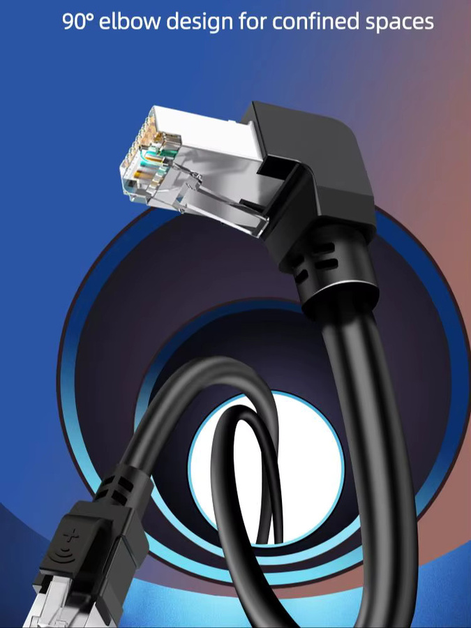 BYXGD Ethernet LAN Kabel CAT6A STP doppelt geschirmt mit 90-Grad-Anschluss in Schwarz, 100 m - Bild 7