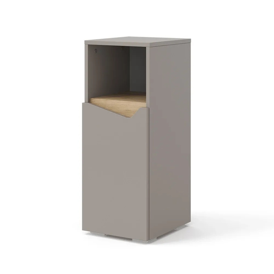 Vicco Midischrank Marelle in Greige Eiche mit Tür und offenem Fach, B/T/H: 30 x 35 x 74,5 cm - Bild 3