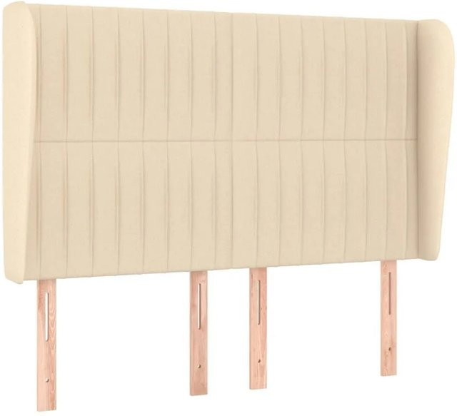 vidaXL Kopfteil mit Ohren in Creme Beige, Stoff, B: 147 cm, T: 23 cm, H: 118-128 cm - Bild 1