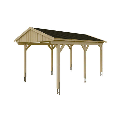 Skan Holz Carport Fichtelberg aus Fichte Leimholz in Beige mit Dachschindeln B/T: 317 x 566 cm, Höhe: 303 cm - Bild 3