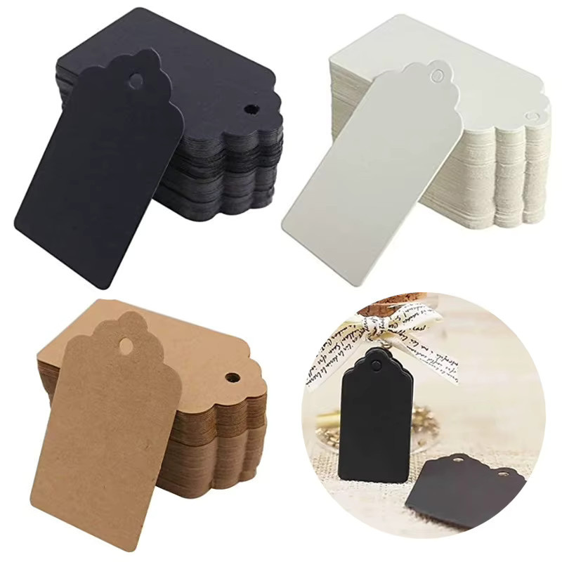 IFITU PUBO Geschenkanhänger Danke aus Kraftpapier, handgefertigte Hängeetiketten in Braun, Weiß und Multicolour für Hochzeit, Geburtstag und Party-Dekorationen, 50 Stück - Bild 2
