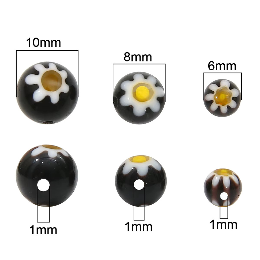 Beadia Glasperlen, Blume, Schwarz, Unisex - Bild 4