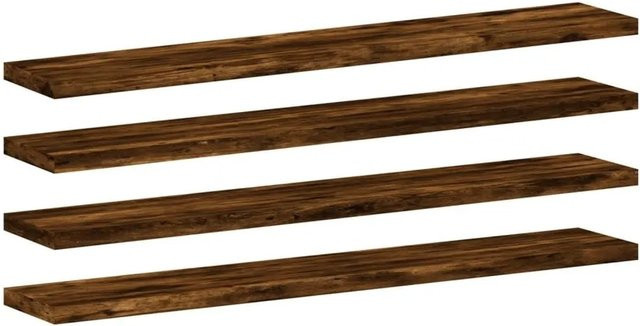 vidaXL Wandregale 4er Set aus Holzwerkstoff in Räuchereiche, B: 60 cm, T: 10 cm, H: 1,5 cm - Bild 1